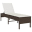 liggestol med hynde 55x200x44 cm polyrattan brun