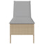 liggestol med hynde 55x200x44 cm polyrattan beige