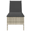 liggestol med hynde 55x200x44 cm polyrattan lysegrå