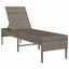 liggestol med hynde 55x200x44 cm polyrattan grå