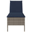 liggestol med hynde 55x200x44 cm polyrattan grå