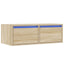 tv-bord med LED-lys 75x35,5x25 cm sonoma-eg