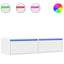 tv-skab med LED-lys 100X35,5x25 cm hvid