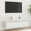 tv-skab med LED-lys 100X35,5x25 cm hvid