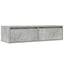 sengebord med LED-lys 100X35,5x25 cm betongrå