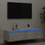 sengebord med LED-lys 100X35,5x25 cm betongrå