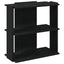 bogreol med 3 hylder 60x30x60 cm konstrueret træ sort