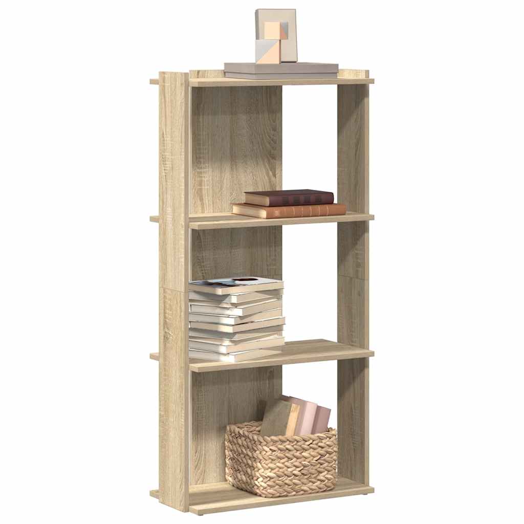 bogreol 3 hylder 60x30x120 cm konstrueret træ sonoma-eg billede