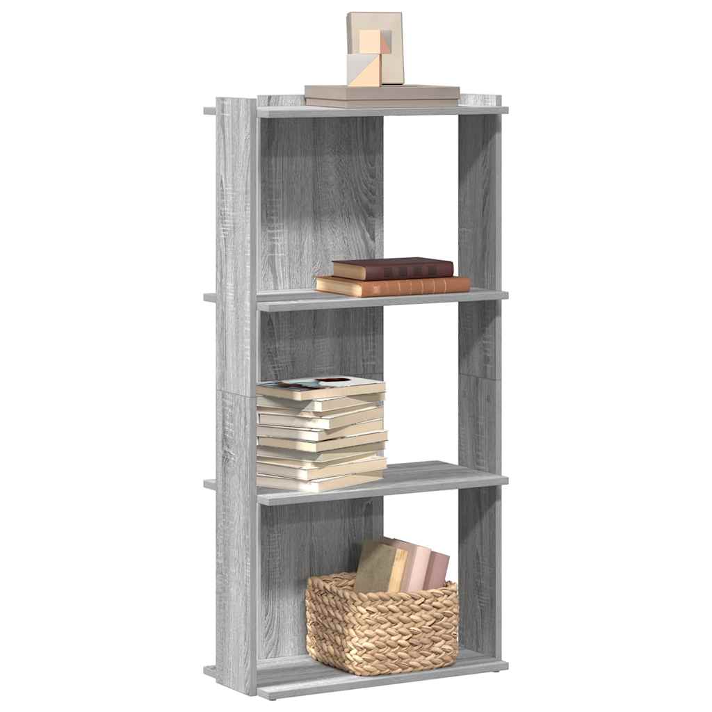 bogreol 60x30x120 cm 3 hylder konstrueret træ grå sonoma-eg billede