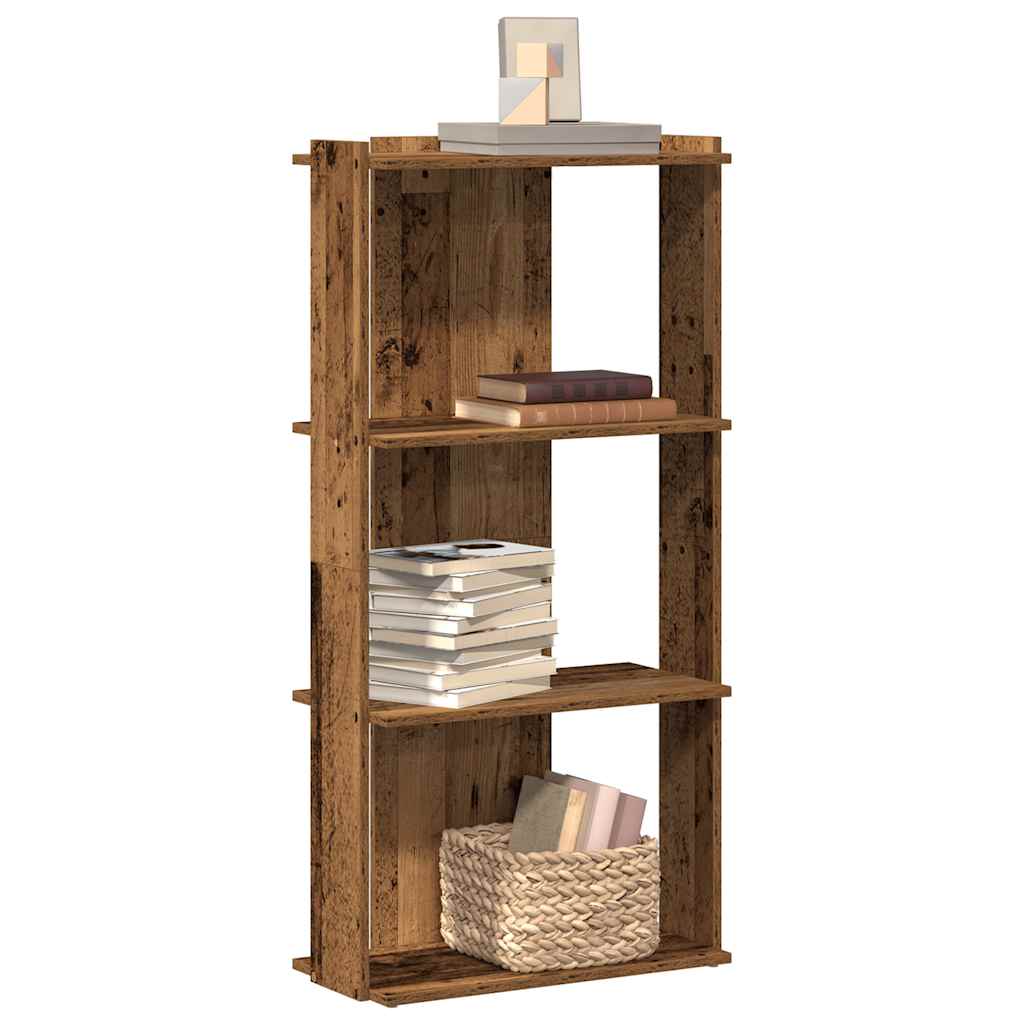 bogreol 60x30x120 cm 3 hylder konstrueret træ antikt træ billede