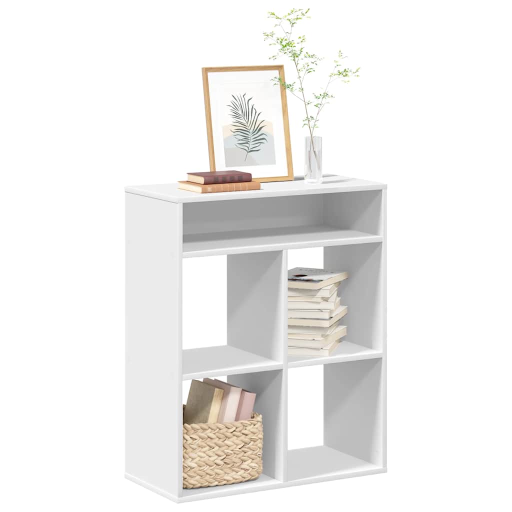 bogreol 66x31x80 cm konstrueret træ hvid billede