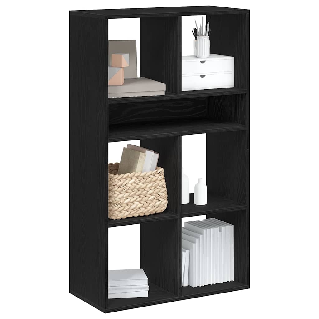 bogreol 66x31x112 cm konstrueret træ sort billede