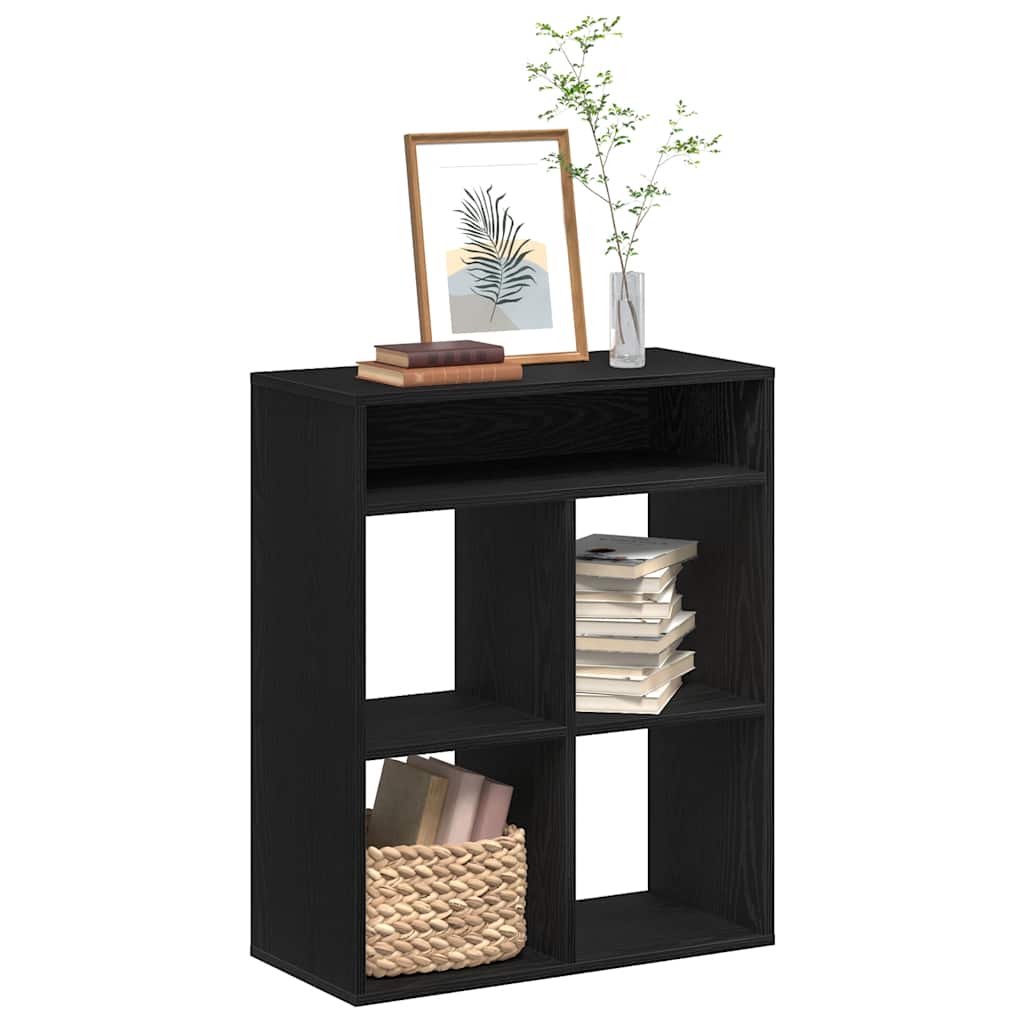 bogreol 66x31x80 cm konstrueret træ sort billede