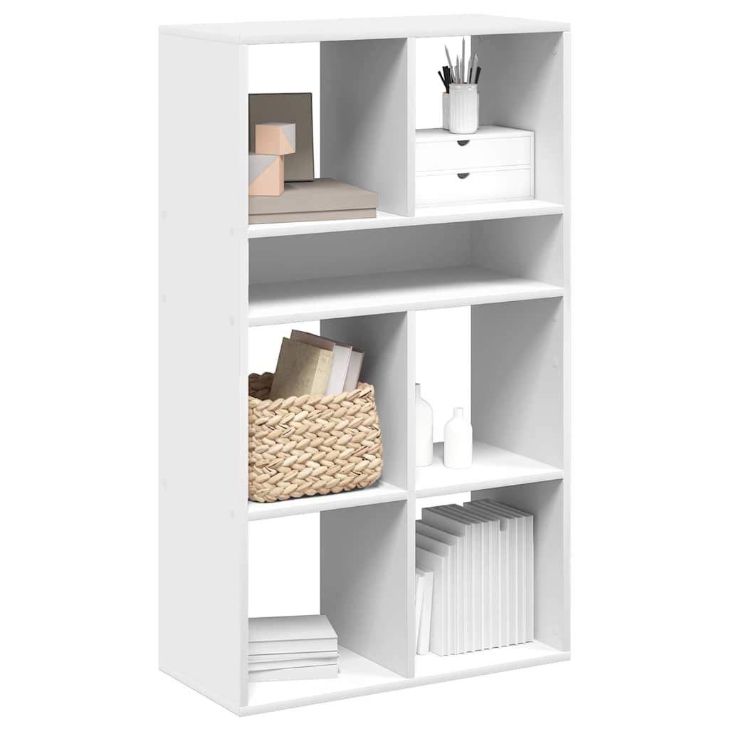 Bogreol Konstrueret Træ Antikt Trælook - Hvid / 66 x 31 x 112 cm