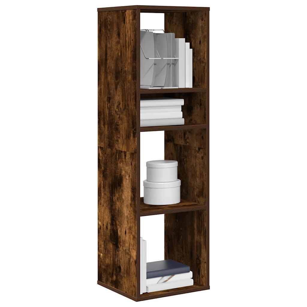 bogreol 34x31x112 cm konstrueret træ røget egetræ billede