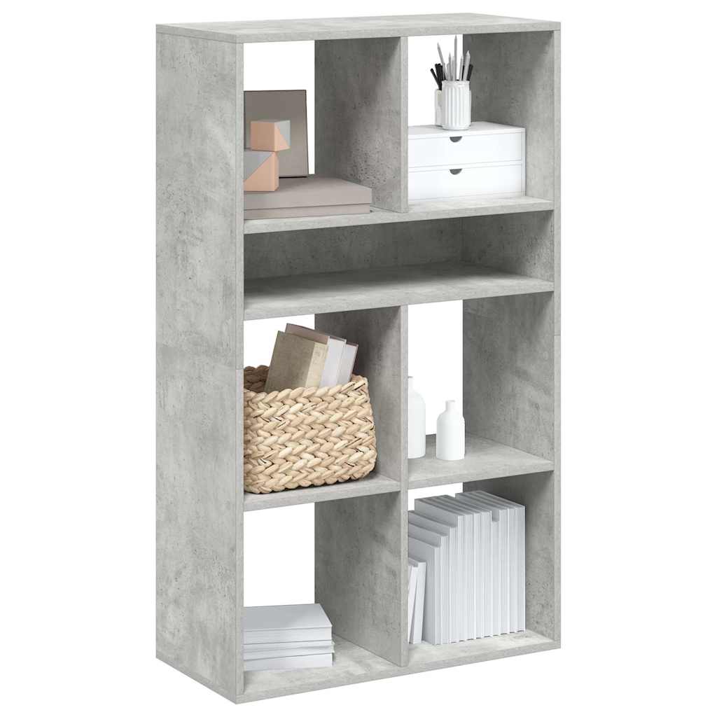 bogreol 66x31x112 cm konstrueret træ betongrå billede