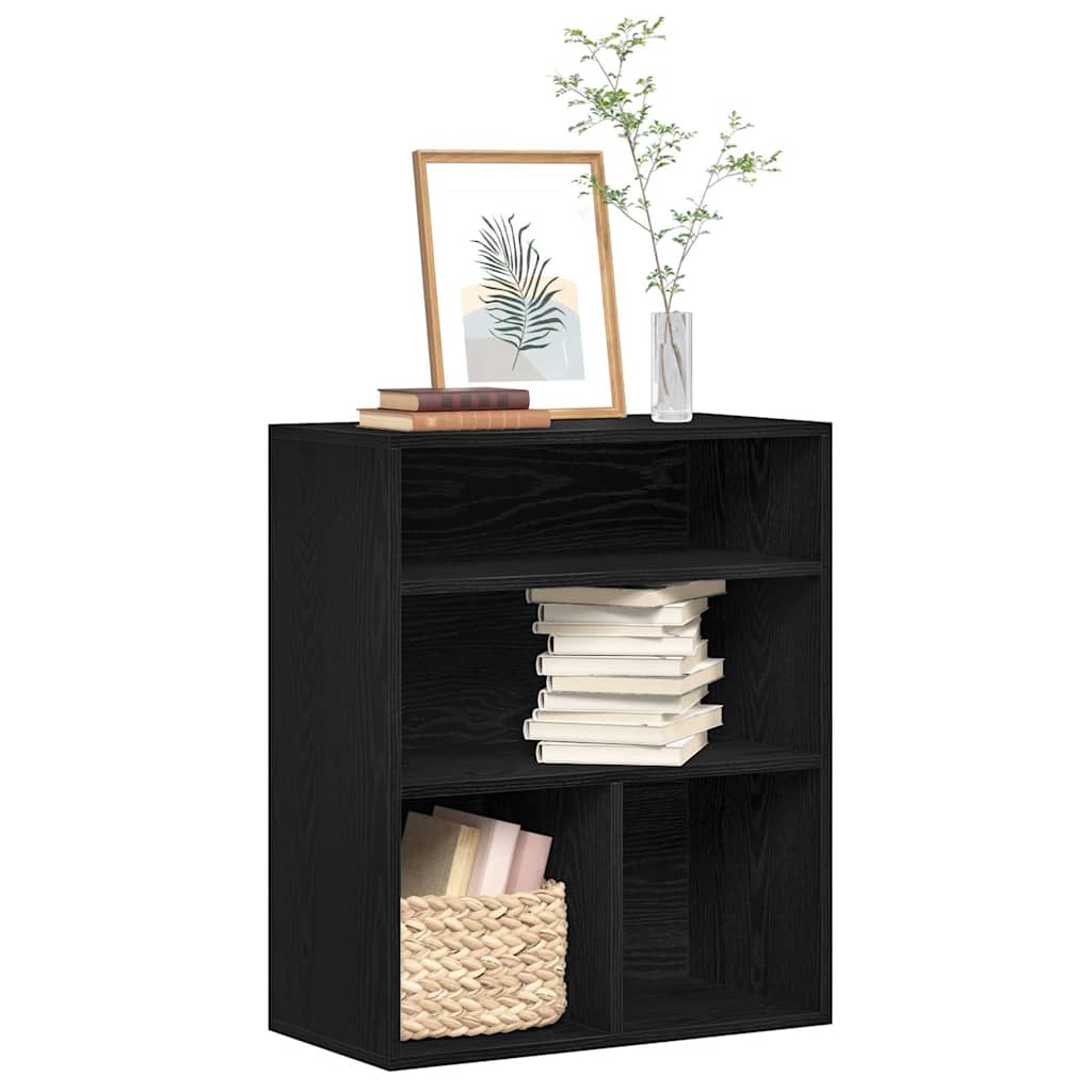 bogreol 60x30x71,5 cm konstrueret træ sort billede