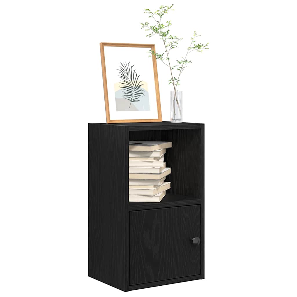 bogreol 31x24x52 cm konstrueret træ sort-eg billede