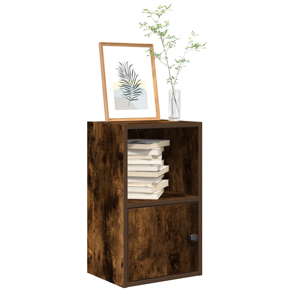 bogreol 31x24x52 cm konstrueret træ røget egetræsfarve billede