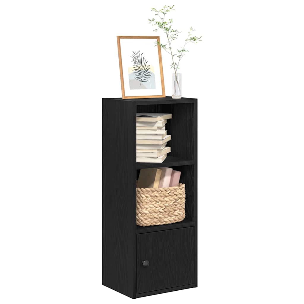 bogreol 31x24x77 cm konstrueret træ sort-eg billede