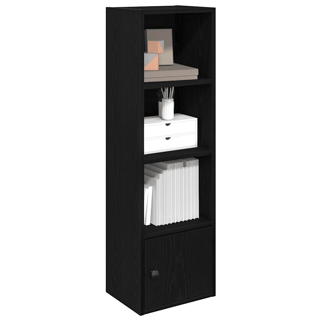 bogreol 31x24x102 cm konstrueret træ sort-eg billede