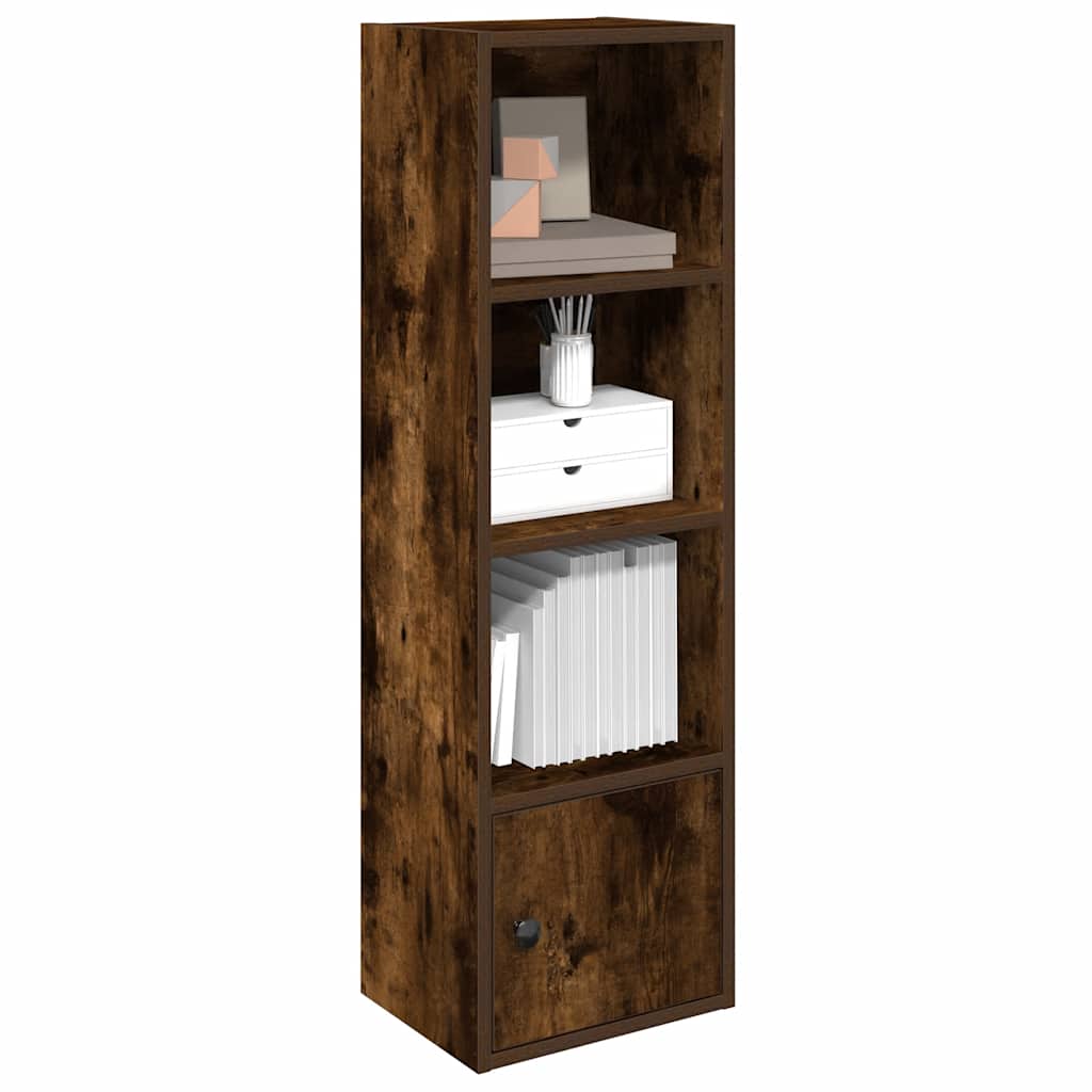 bogreol 31x24x102 cm konstrueret træ røget egetræsfarve billede