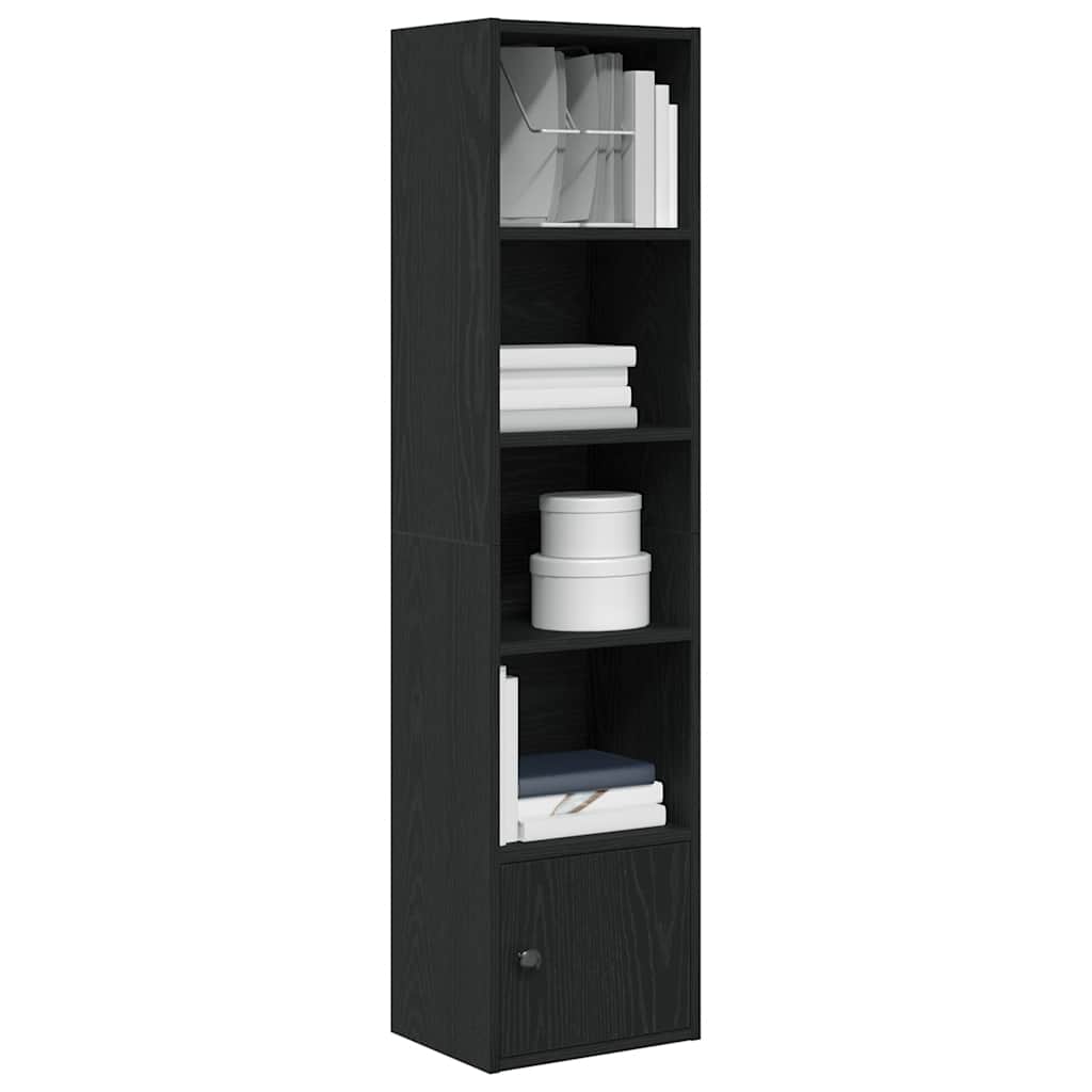 bogreol 31x24x127 cm konstrueret træ sort-eg billede
