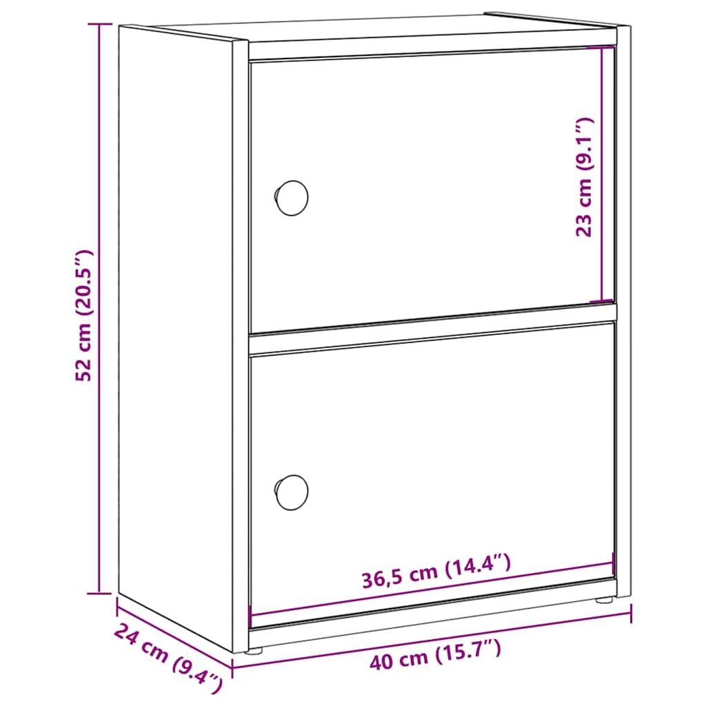 bogreol 40x24x52 cm konstrueret træ sonoma-eg