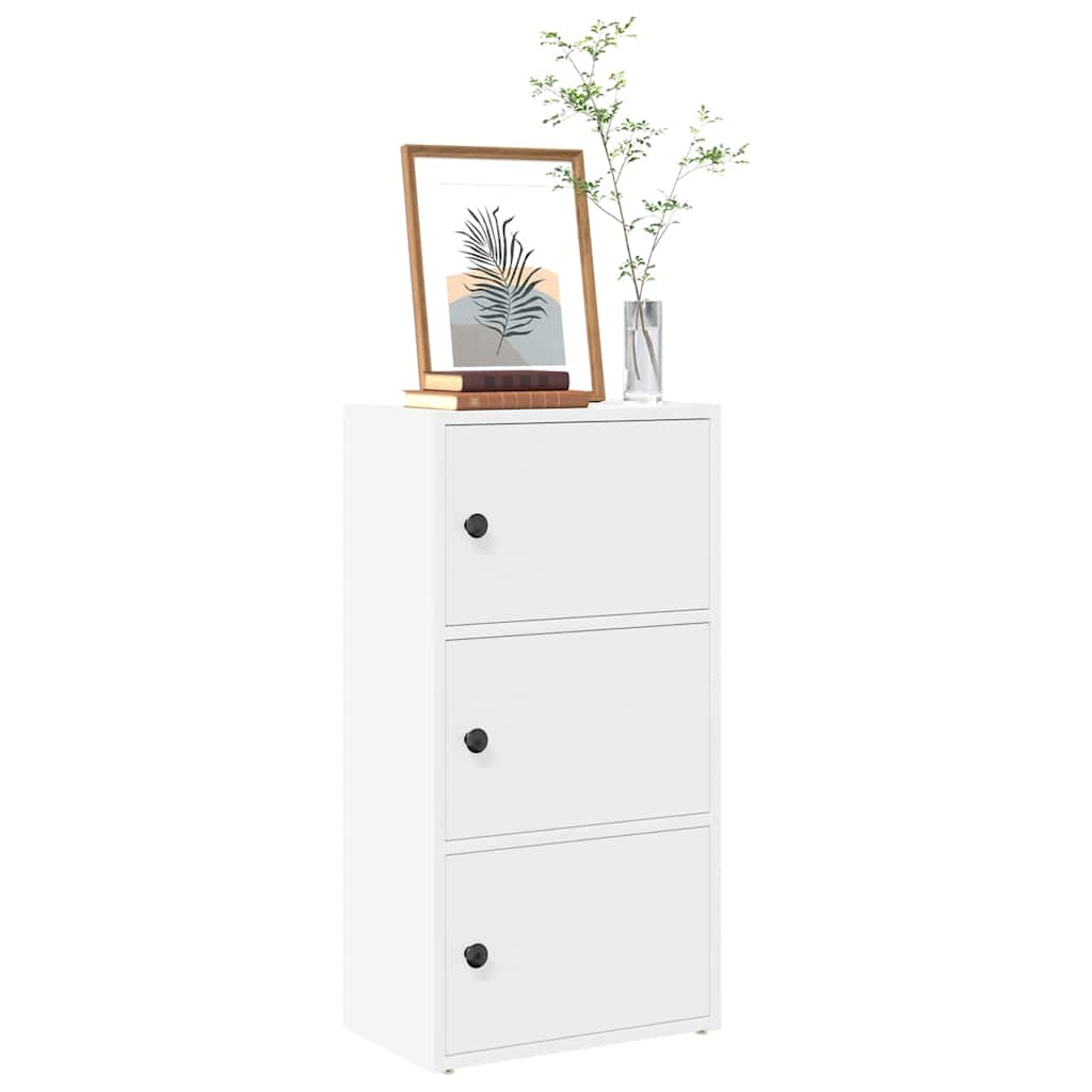 bogreol 40x24x77 cm konstrueret træ hvid billede
