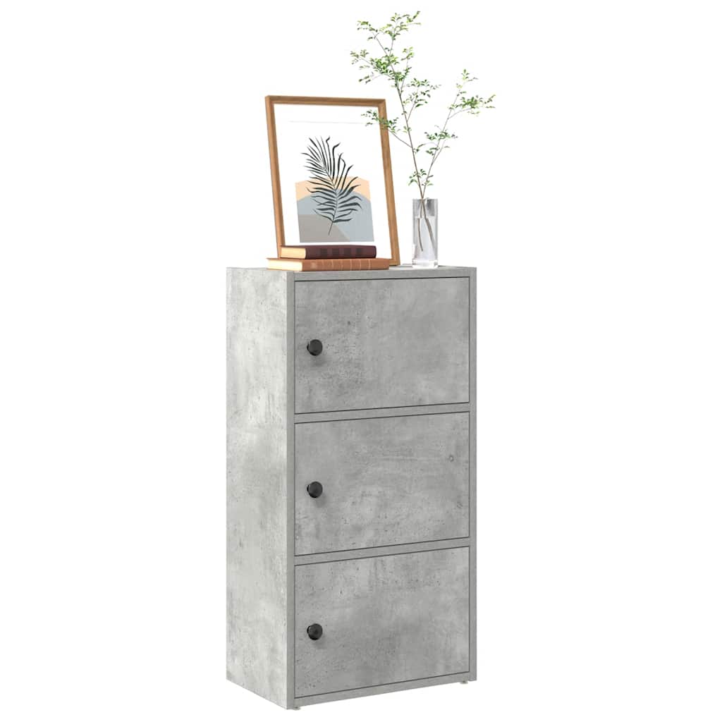 bogreol 40x24x77 cm konstrueret træ betongrå billede
