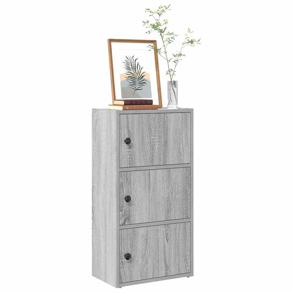 bogreol 40x24x77 cm konstrueret træ grå sonoma-eg billede