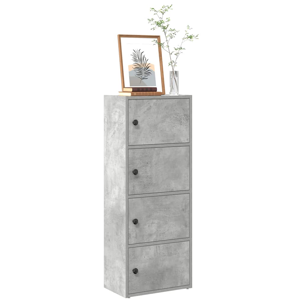 bogreol 40x24x102 cm konstrueret træ betongrå