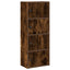 bogreol 40x24x102 cm konstrueret træ røget egetræsfarve