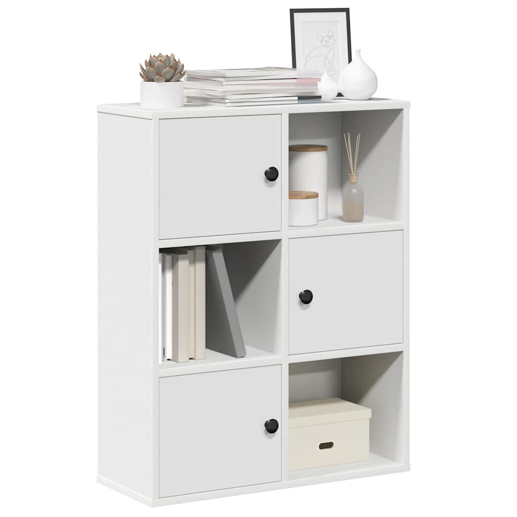 bogreol 60x24x76,5 cm konstrueret træ hvid billede