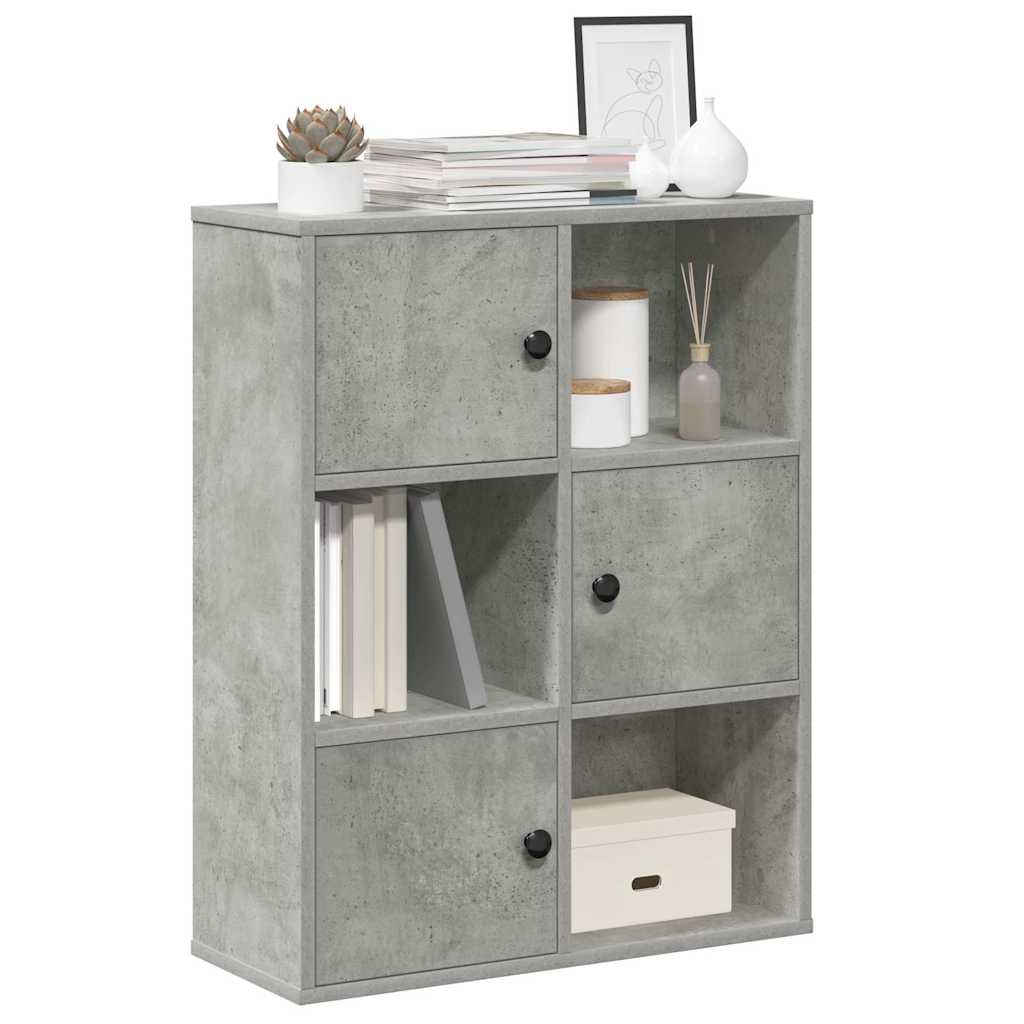 bogreol 60x24x76,5 cm konstrueret træ betongrå billede