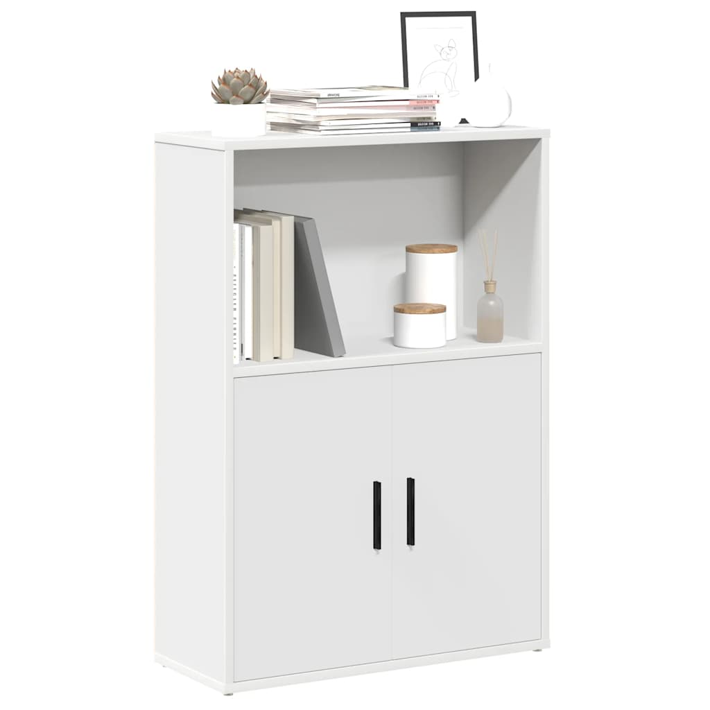 bogreol 60x24x85 cm konstrueret træ hvid billede