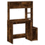 skrivebord m. hylder 100x45x140 cm konstrueret træ røget egetræ