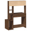 skrivebord m. hylder 100x45x140 cm konstrueret træ brun egetræ