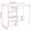 skrivebord 102x50x75 cm konstrueret træ hvid