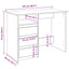 skrivebord 102x50x75 cm konstrueret træ røget egetræsfarve