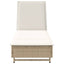 liggestol med hjul og hynde polyrattan beige