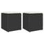 havestole med hynder 2 stk. 40x40x43 cm polyrattan sort