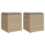havestole med hynder 2 stk. 40x40x43 cm polyrattan beige
