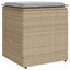 havestole med hynder 2 stk. 40x40x43 cm polyrattan beige