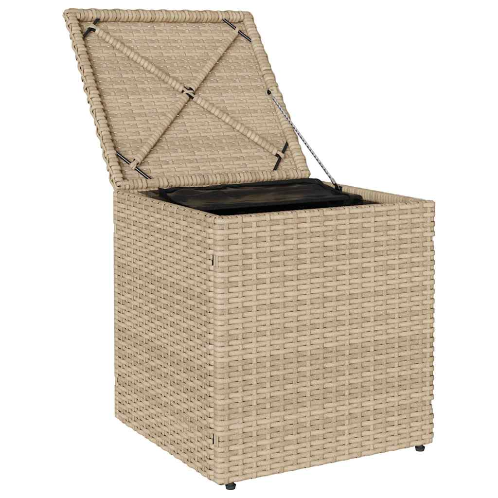 havestole med hynder 2 stk. 40x40x43 cm polyrattan beige