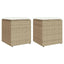 havestole med hynder 2 stk. 40x40x43 cm polyrattan beige