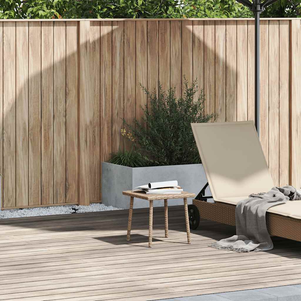 havesofabord 40x40x37 cm firkantet polyrattan beige billede