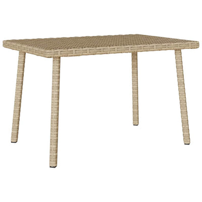 havesofabord 60x40x37 cm firkantet polyrattan beige