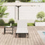 liggestol med hynde polyrattan sort