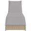 sammenklappelig solseng med hynde & opbevaring polyrattan beige